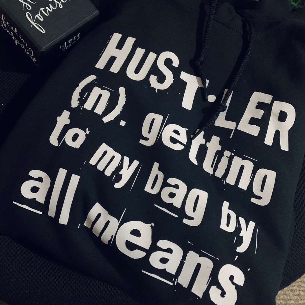 HUSTLER ALL BLACK HOODIES